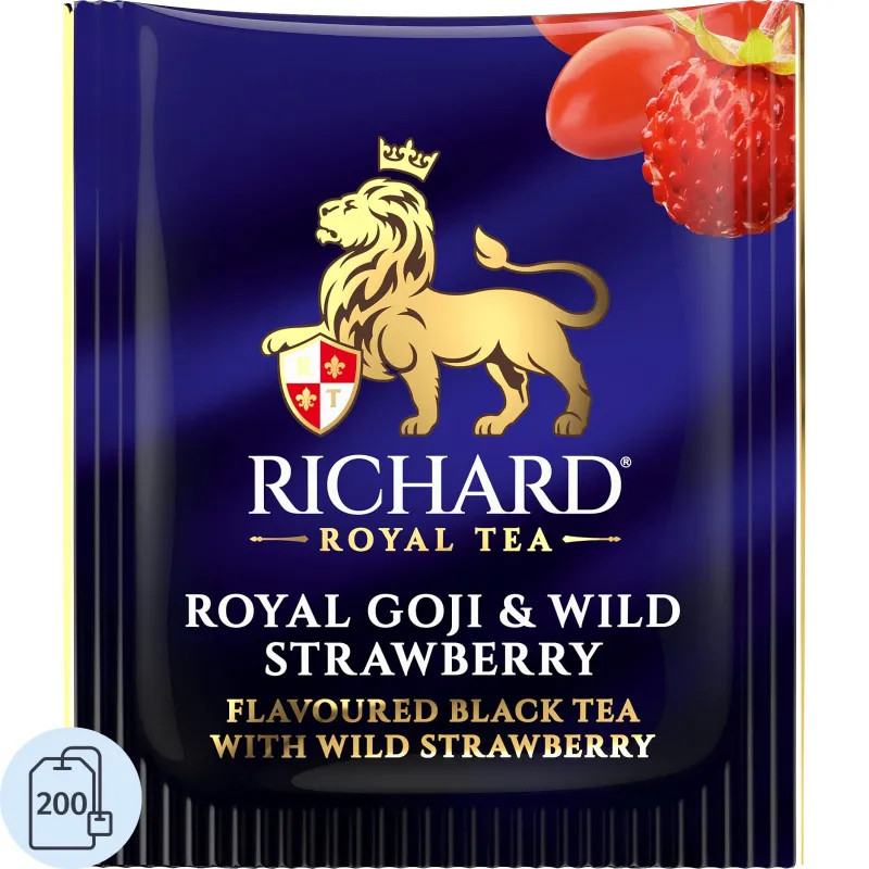 Чай Richard Royal Goji&Wild Strawberry черн аром 1,7гx200саш/уп гофрокороб