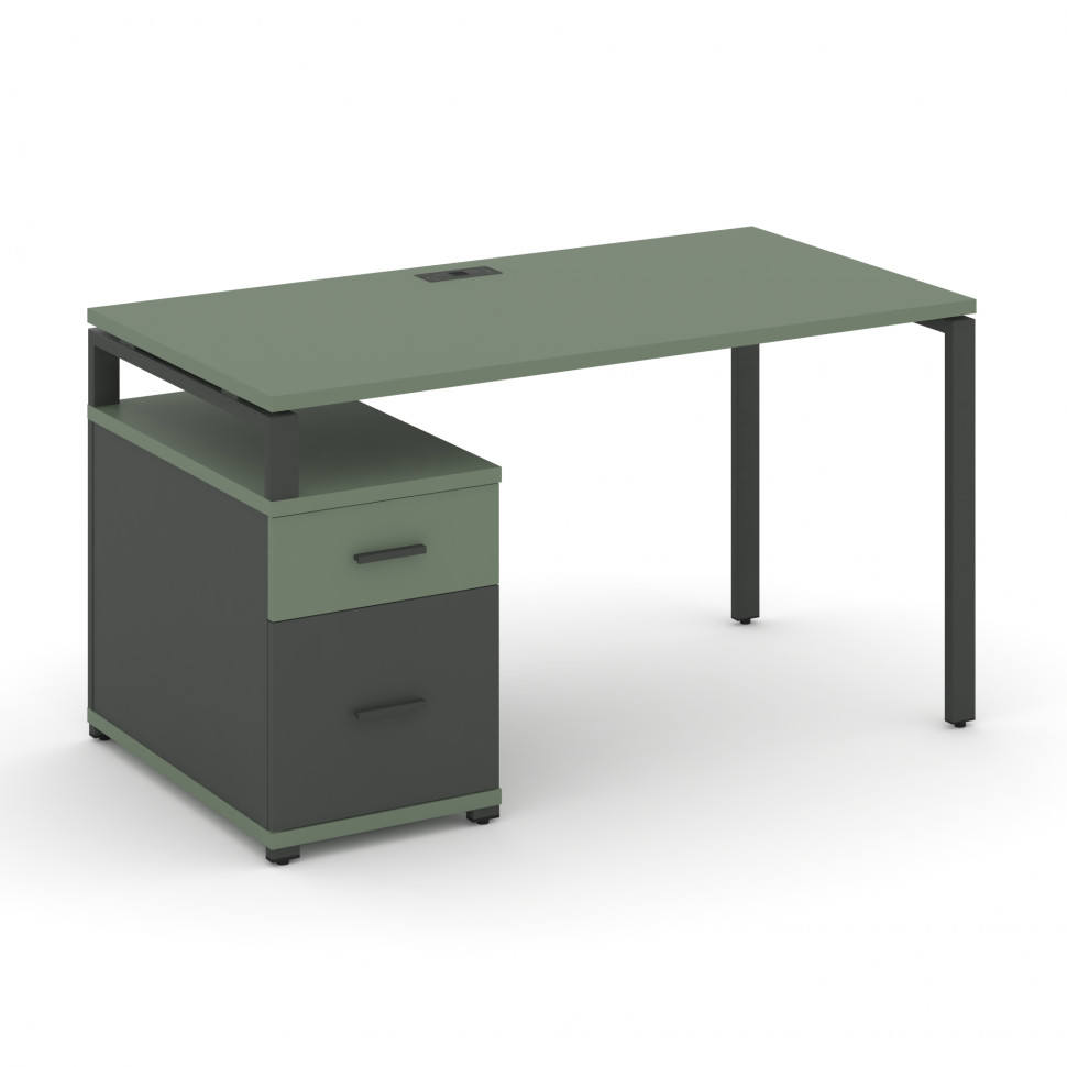 Concept Стол письменный с 1 опорной тумбой CN.SP-306 A Кобо/Антрацит/Металл Антрацит 1180/1546*720*7 Concept Стол письменный с 1 опорной тумбой CN.SP-306 A Кобо/Антрацит/Металл Антрацит 1180/1546*720*7