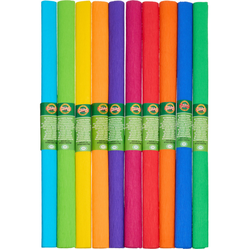 Бумага крепированная в рулоне 2000х500 9755, 10цв (радуга) 9755038002PM Бумага крепированная в рулоне 2000х500 9755, 10цв (радуга) 9755038002PM