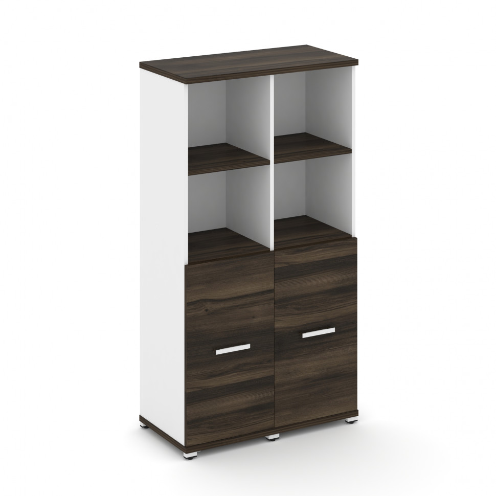 Concept Шкаф 2 узкие секции, 4 ниши CN.STU-421 W Дуб Мали/Белый Бриллиант/Металл Белый 836*420*1554