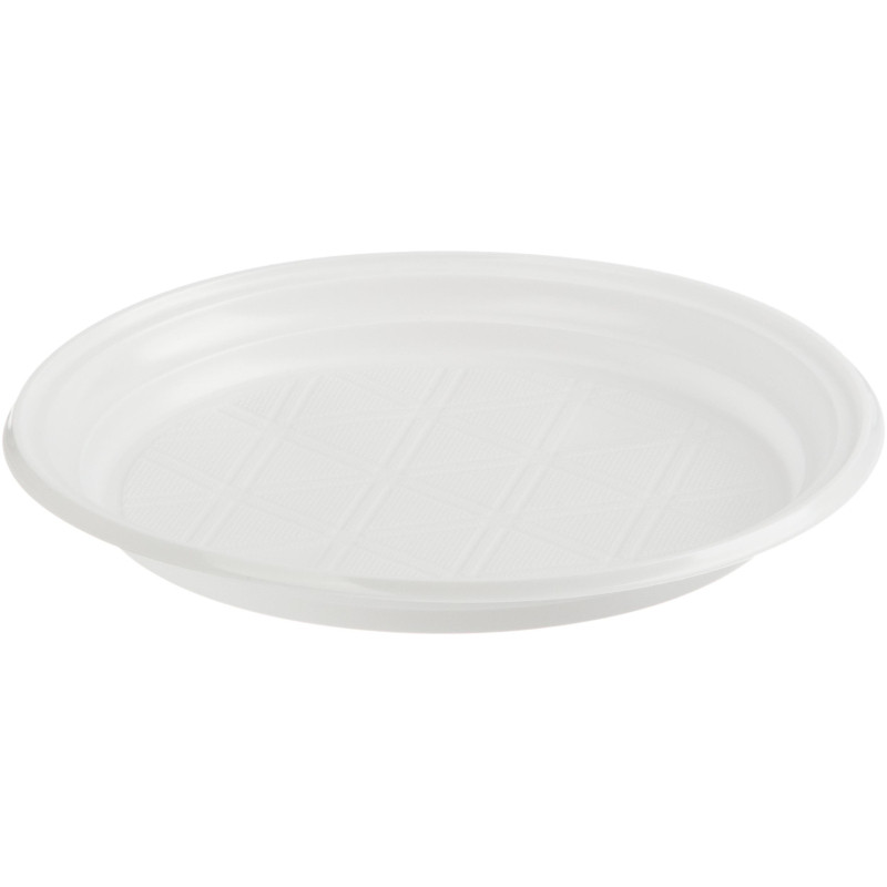 Тарелка одноразовая Комус d 210мм, белая, ПП, 50шт/уп