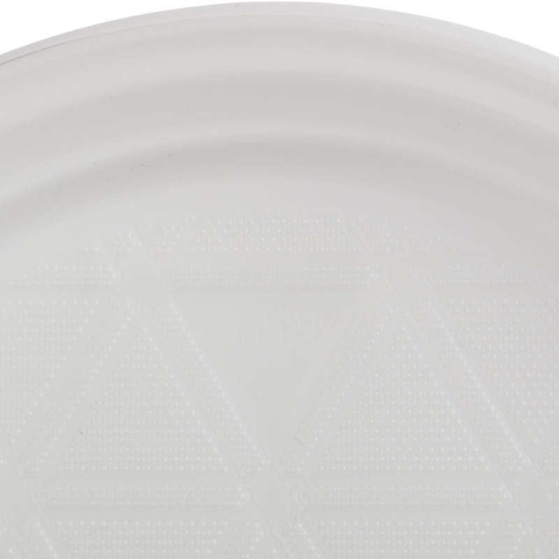 Тарелка одноразовая Комус d 210мм, белая, ПП, 50шт/уп