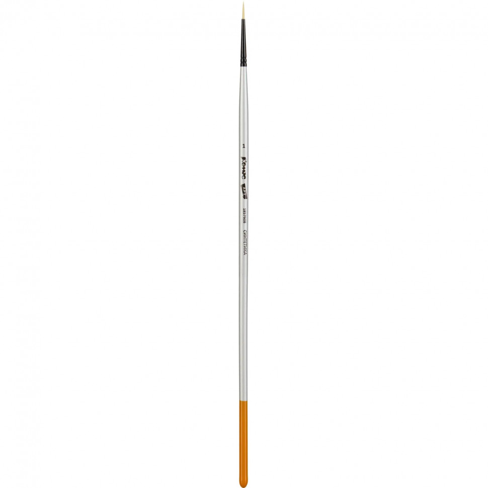 Кисть художественная Комус Арт синтетика жесткая, кругл., №1, длинная ручка