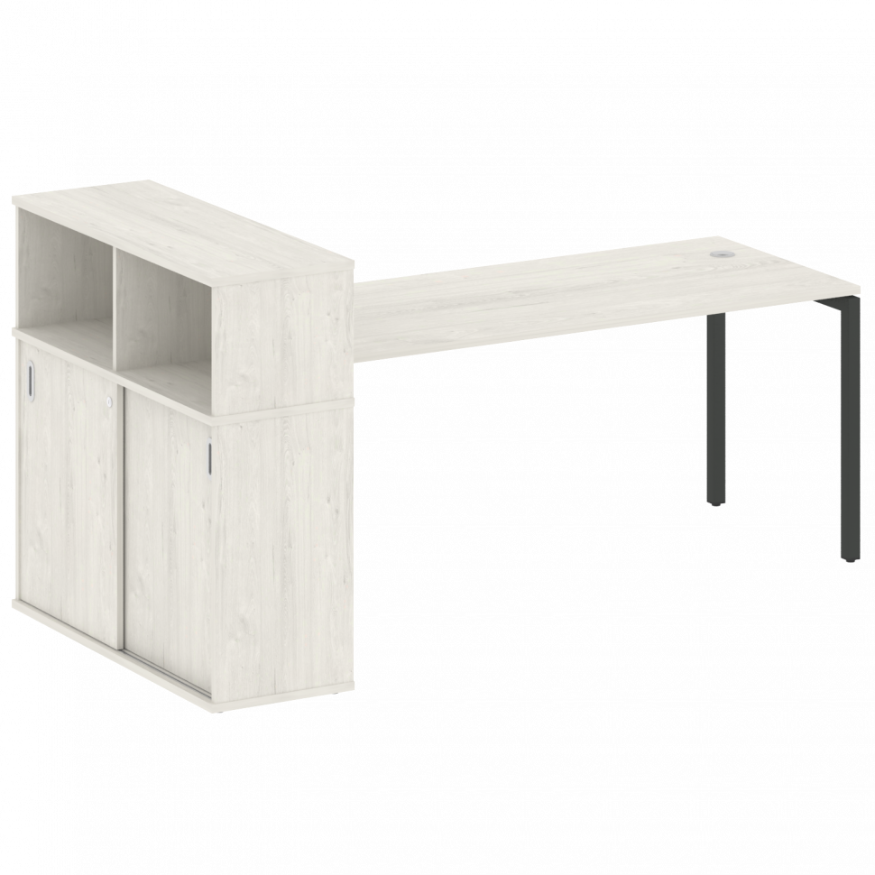 Metal System Quattro Стол письменный с шкафом-купе на П-образном м/к 40БП.РС-СШК-3.5 Т Дуб Наварра/М