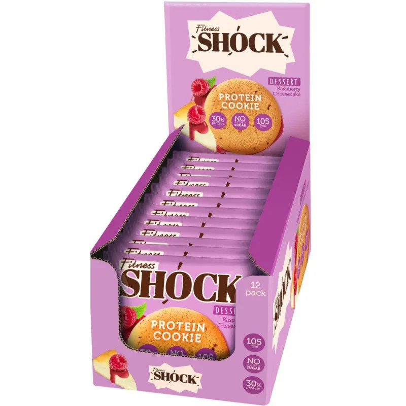 Печенье протеиновое FitnessSHOCK малиновый чизкейк б/сах, 35г