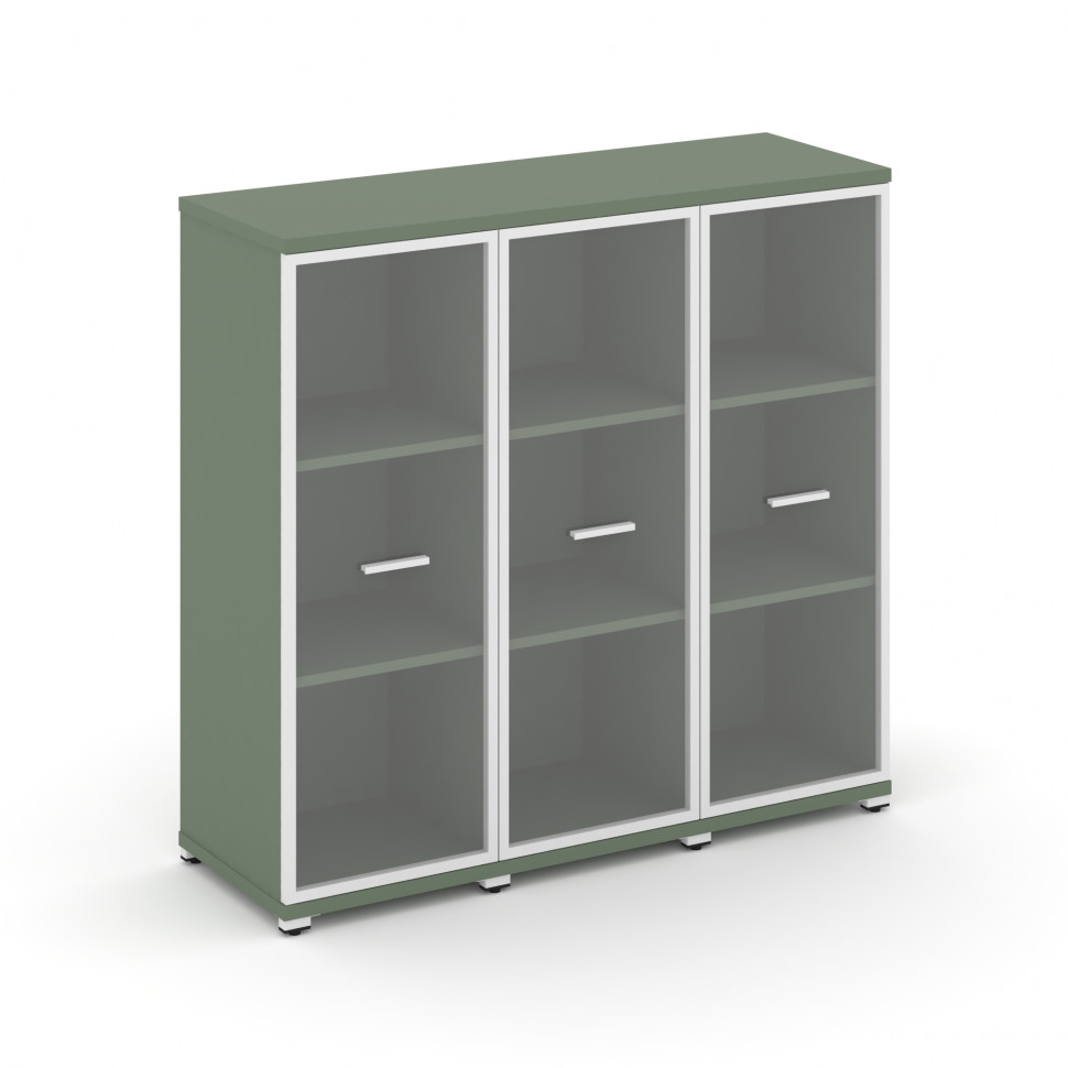 Concept Шкаф 3 узкие секции, 3 ниши CN.STU-336 RPW W Кобо/Металл Белый/Прозрачный 1252*420*1186