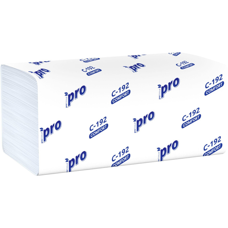 Полотенца бумажные д/дисп.Protissue 1сл бел 250л/пач 20пач/кор V-слож.C192