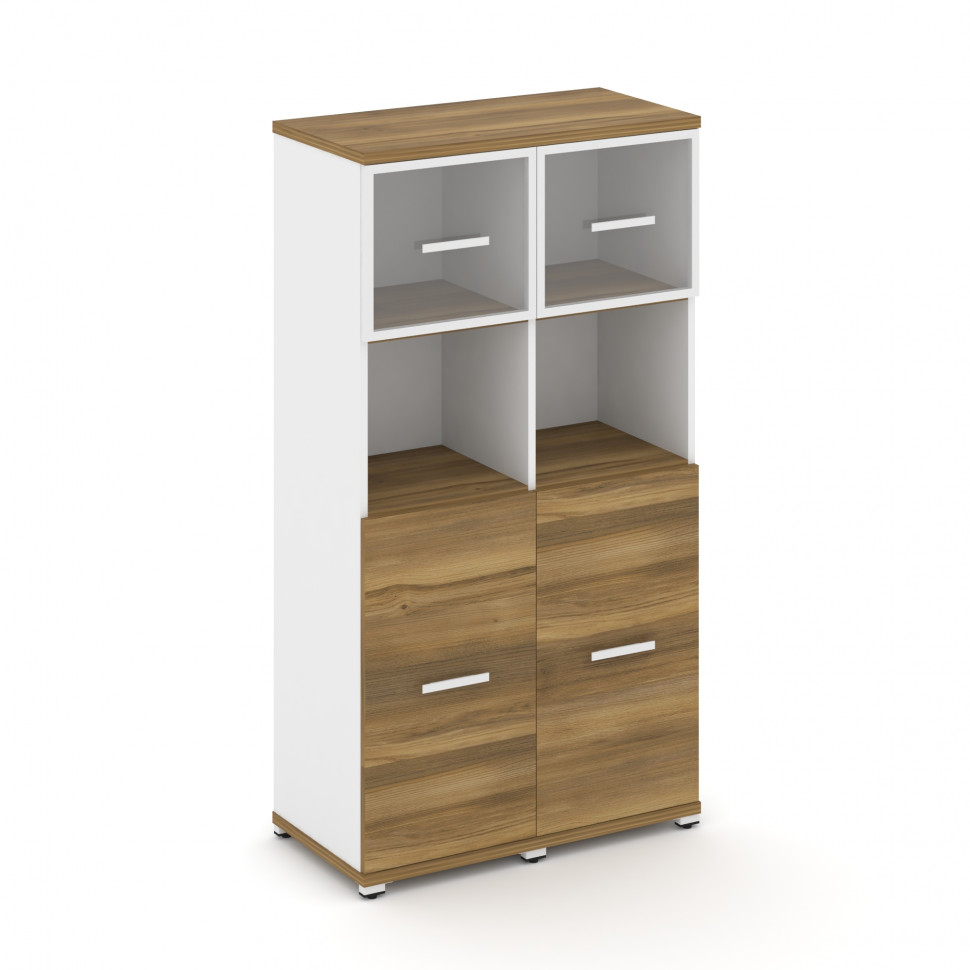 Concept Шкаф 2 узкие секции, 4 ниши CN.STU-425 RPW W Сандал Янтарный/Белый Бриллиант/Металл Белый/Пр