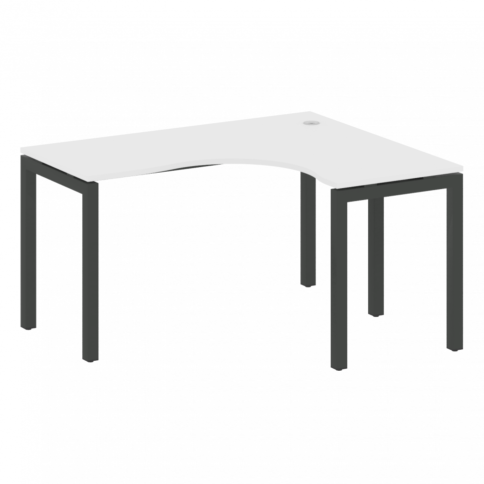 Metal System Quattro Стол криволинейный правый на П-образном м/к 50БП.СА-3 (R) Белый/Металл Антрацит