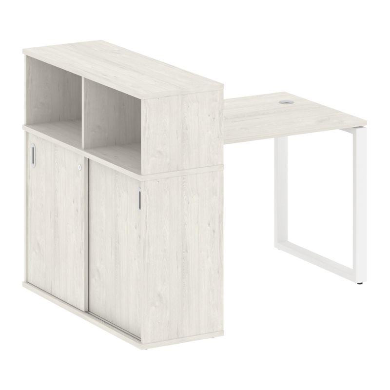 Metal System Стол письменный с шкафом-купе на О-образном м/к БО.РС-СШК-3.1 Т Дуб Наварра/Металл Белы Metal System Стол письменный с шкафом-купе на О-образном м/к БО.РС-СШК-3.1 Т Дуб Наварра/Металл Белы
