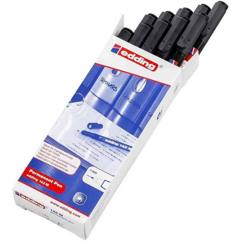 Маркер для глянц. поверхностей EDDING 142/1 M черный 1 мм
