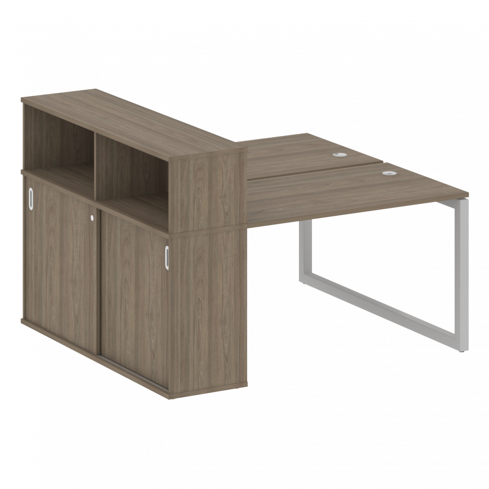 Metal System Quattro Рабочая станция с шкафом-купе на О-образном м/к 50БО.РС-СШК-2.2 Т Вяз Благородн