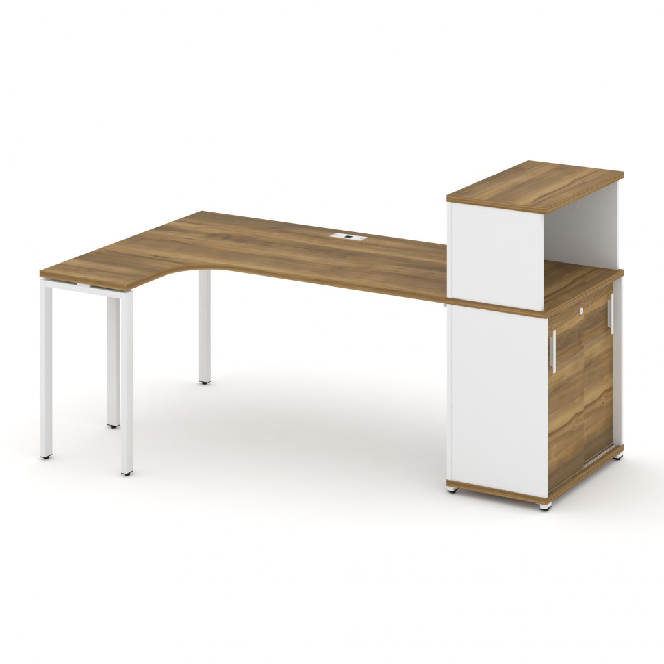 Concept Стол эргономичный с опорным шкафом-купе с надставкой низ. CN.SA-220(L) W Сандал Янтарный/Бе Concept Стол эргономичный с опорным шкафом-купе с надставкой низ. CN.SA-220(L) W Сандал Янтарный/Бе