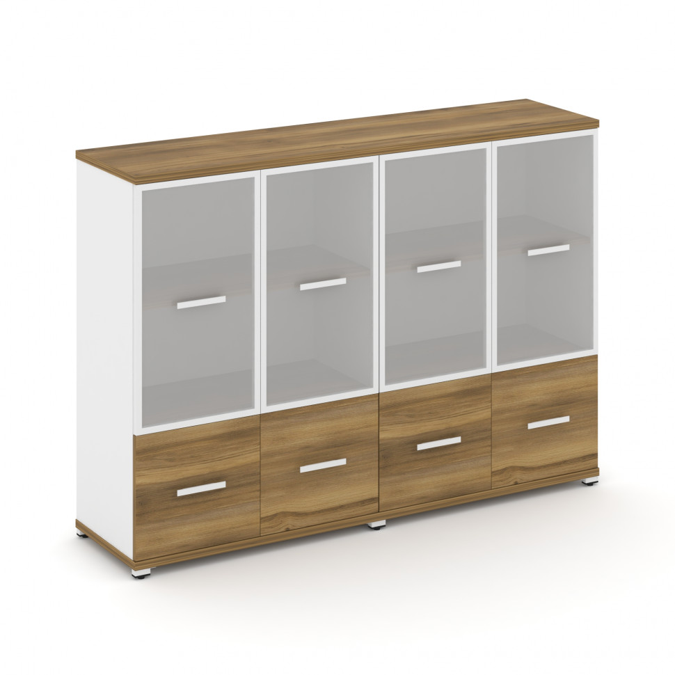 Concept Шкаф 2 широкие секции, 3 ниши CN.STS-322 RMW W Сандал Янтарный/Белый Бриллиант/Металл Белый/