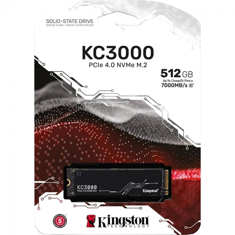SSD накопитель Kingston KC3000 512ГБ, M.2 2280, PCI-E4x4(SKC3000S/512G)