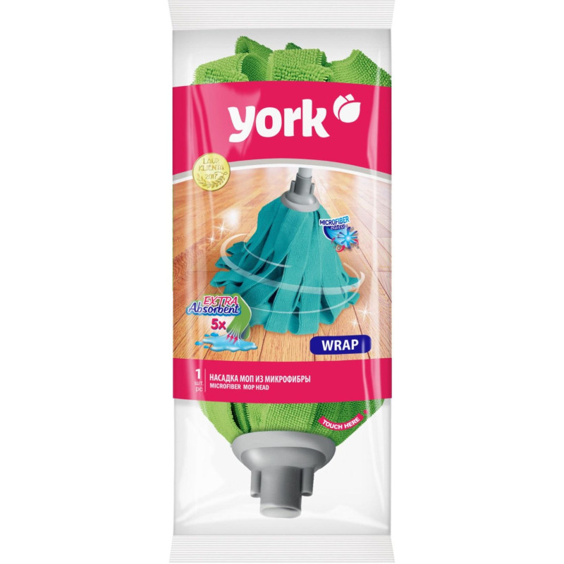 Насадка МОП для уборки из микрофибры ленточная Врап YORK 077070