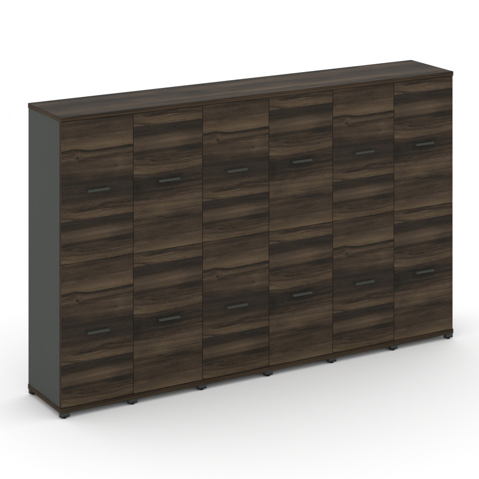 Concept Шкаф 6 узких секций, 4 ниши CN.STU-462 A Дуб Мали/Антрацит/Металл Антрацит 2500*420*1554