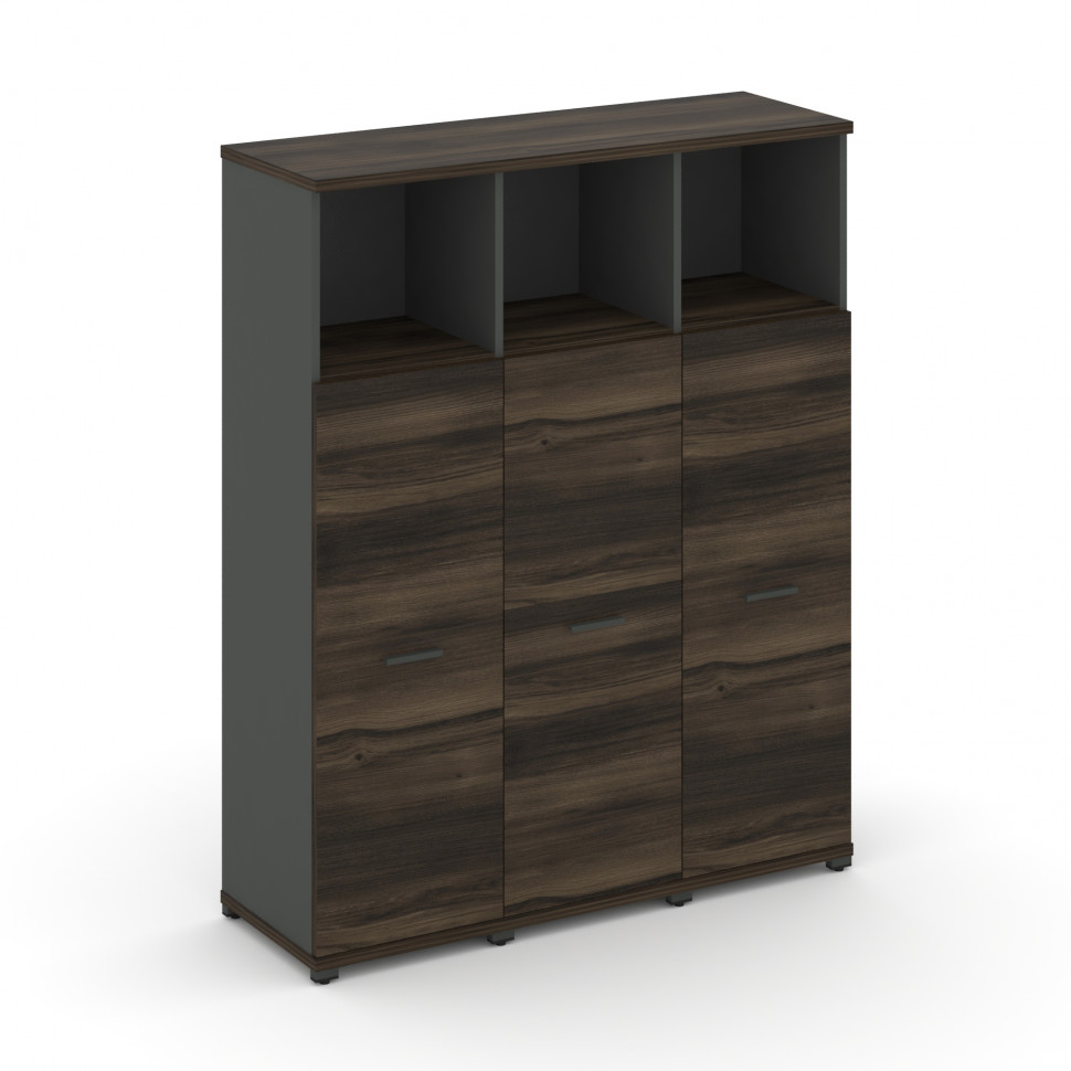 Concept Шкаф 3 узкие секции, 4 ниши CN.STU-433 A Дуб Мали/Антрацит/Металл Антрацит 1252*420*1554