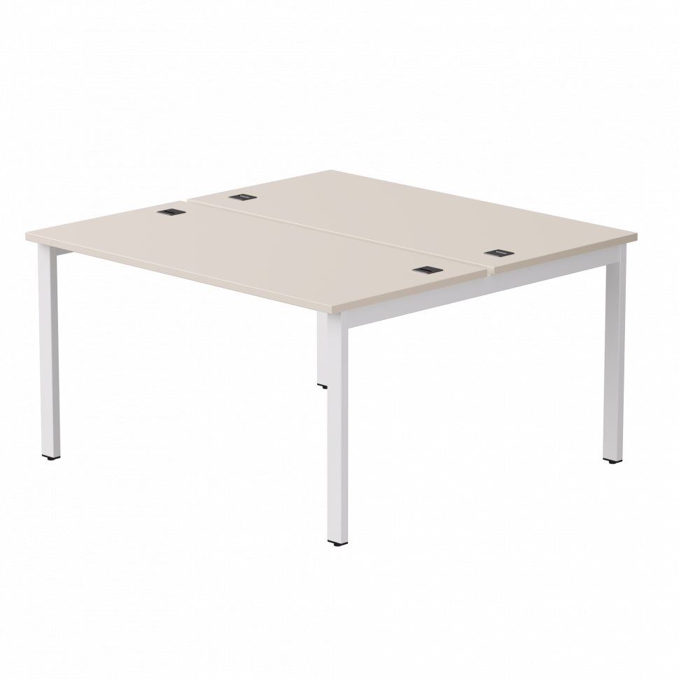 Бенч-система на 2 места Everprof EVO (ЭВО) на металлокаркасе 1380х670(1370)x755 Кашемир/Белый