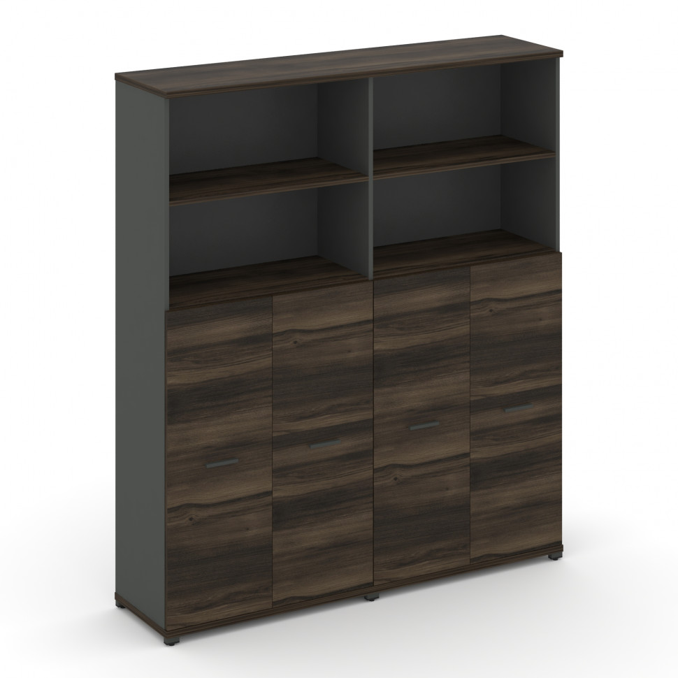 Concept Шкаф 2 широкие секции, 5 ниш CN.STS-524 A Дуб Мали/Антрацит/Металл Антрацит 1668*420*1922