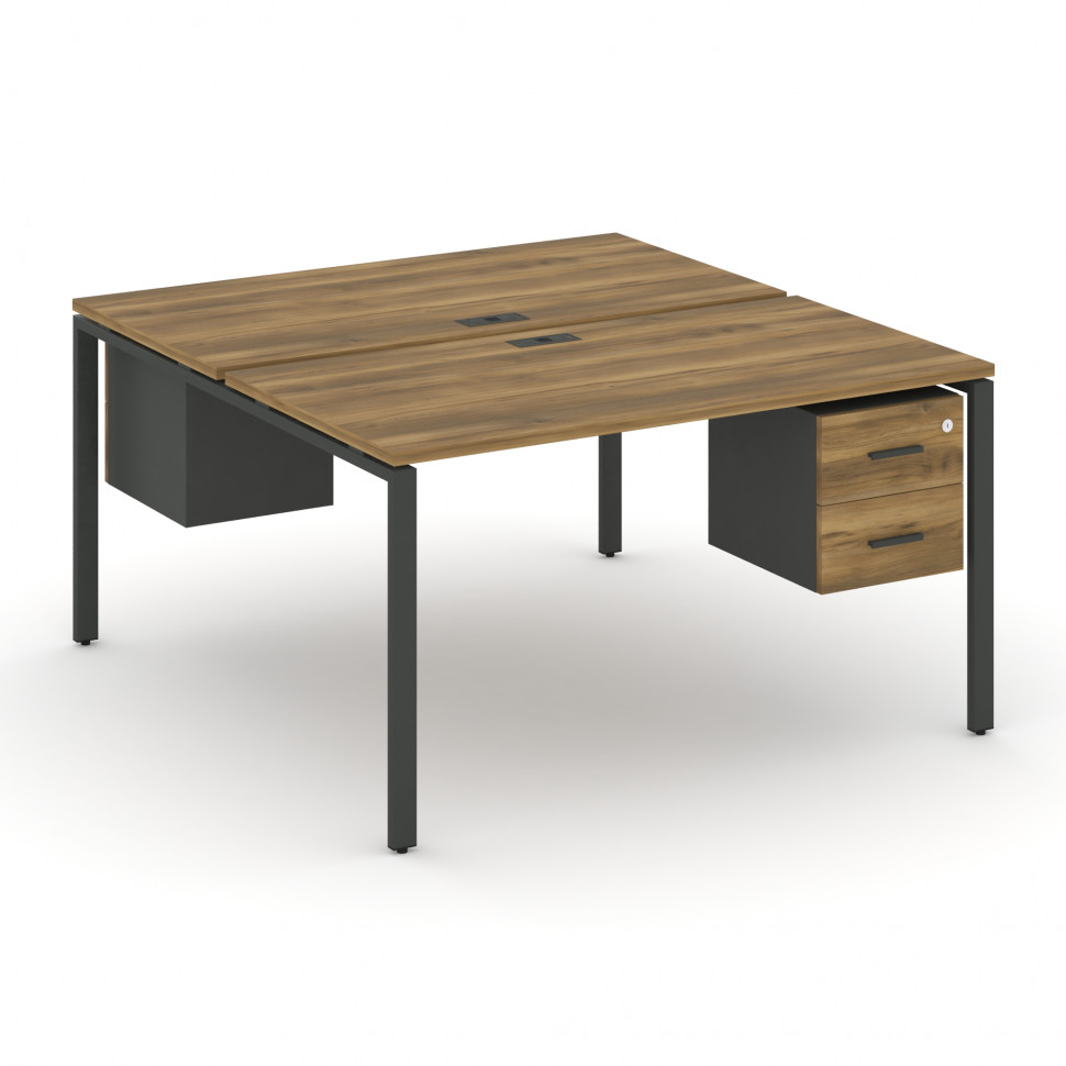 Concept Рабочая станция 2 сторонняя с подвесными тумбами на 2 места CN.DRS-116 A Сандал Янтарный/Ант