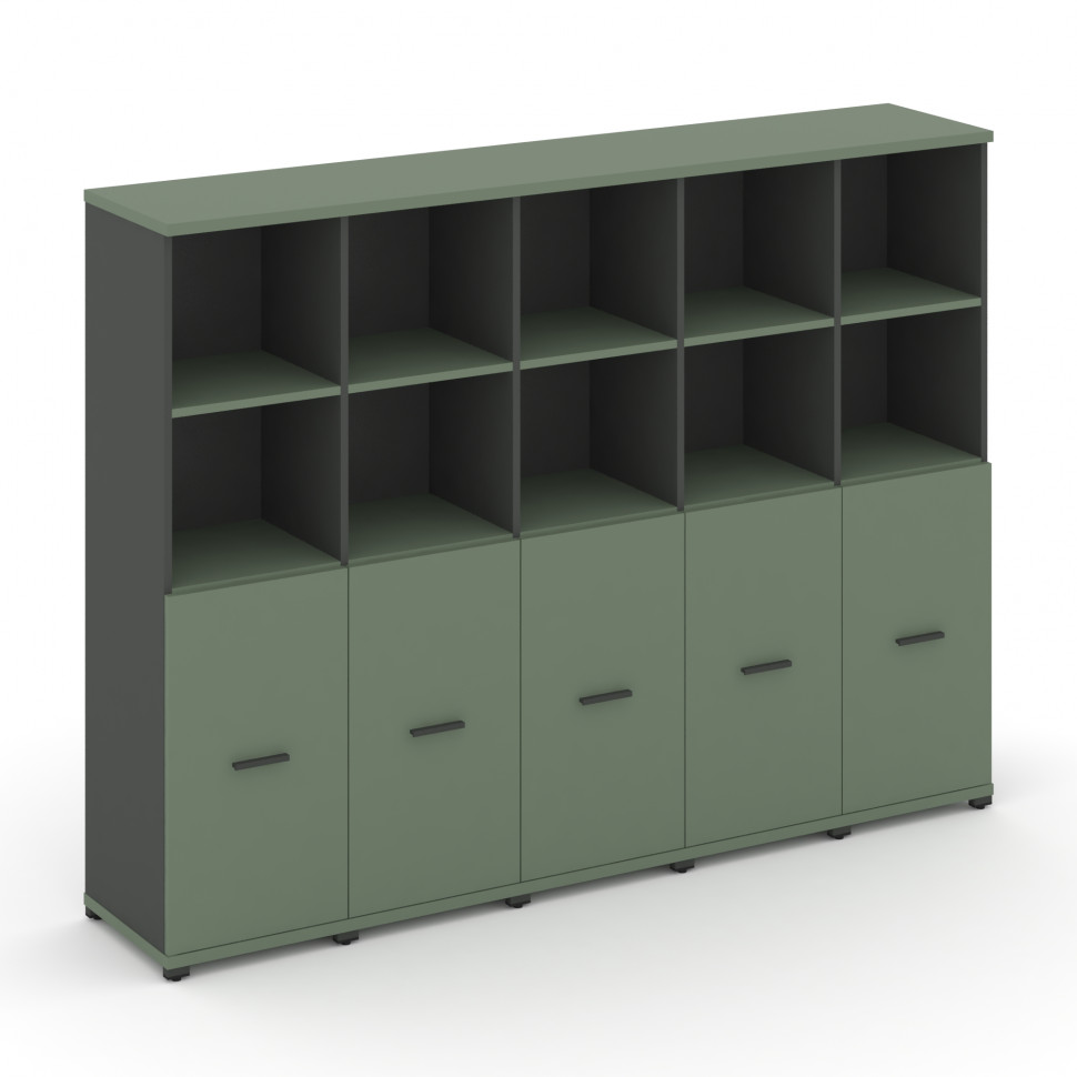 Concept Шкаф 5 узких секций, 4 ниши CN.STU-451 A Кобо/Антрацит/Металл Антрацит 2084*420*1554