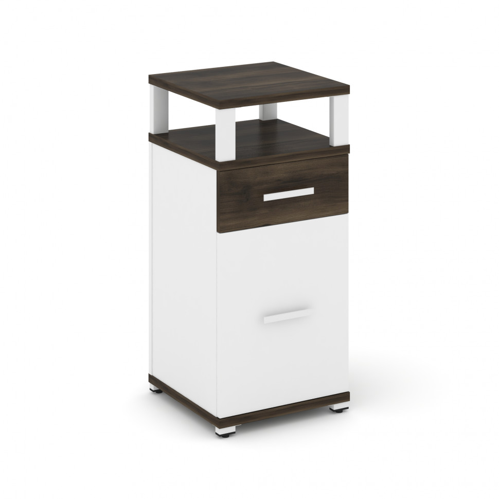 Concept Тумба опорная/приставная 1 ящ.+1 распаш. фасад с надставкой CN.TUO-006 W Дуб Мали/Белый Брил