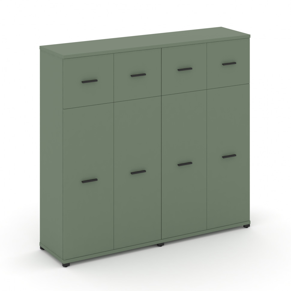 Concept Шкаф 2 широкие секции, 4 ниши CN.STS-424 B Кобо/Металл Черный 1668*420*1554