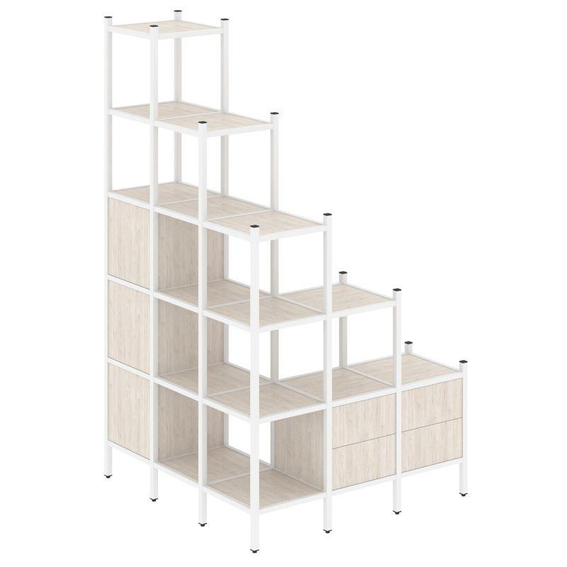 Loft Угловой внешний стеллаж наборный VR.L-59 Денвер Светлый/Металл Белый 1278*1278*2280 Loft Угловой внешний стеллаж наборный VR.L-59 Денвер Светлый/Металл Белый 1278*1278*2280