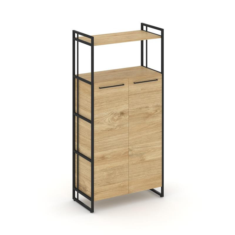 Rift Шкаф 4 ниши широкий RF.SS-43 Тиквуд Светлый/Металл Черный/Черный Ручки 798*396*1648