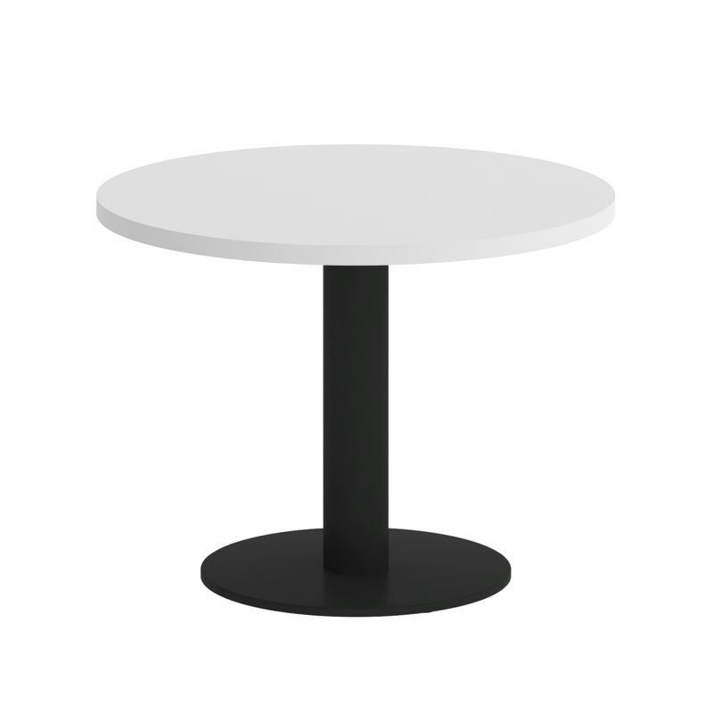 Riva Стол журнальный круглый А.СЖ-1 Белый/Металл Черный 600*600*450