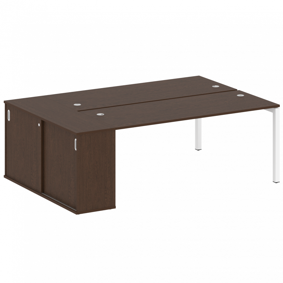 Metal System Quattro Рабочая станция с шкафом-купе на П-образном м/к 50БП.РС-СШК-1.5 Т Венге Цаво/Ме