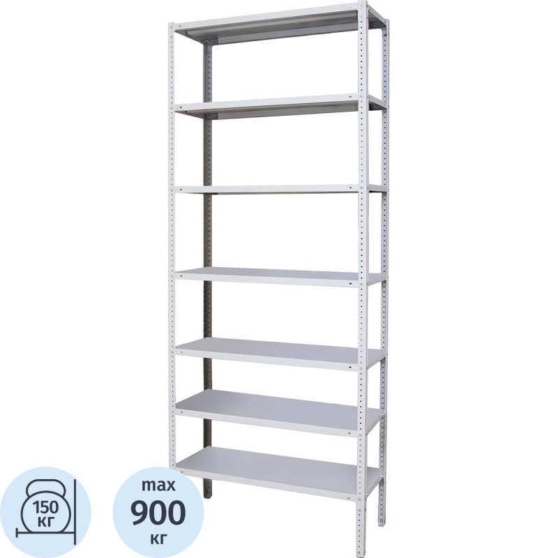 Стеллаж металлический 0MX_P_МС-257/400 с 7-ю полками 1000x400x2500