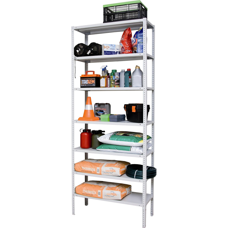 Стеллаж металлический 0MX_P_МС-257/400 с 7-ю полками 1000x400x2500