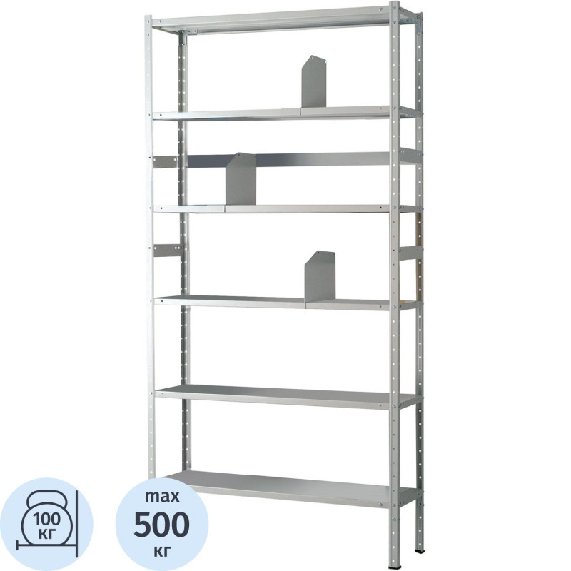 Стеллаж металлический 0MX_MS Standart 200/100x30/6 полок