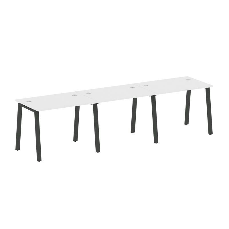 Metal System Рабочая станция на 3 места на А-образном м/к БА.СМ-3.1 Белый/Металл Антрацит 3000*720*7