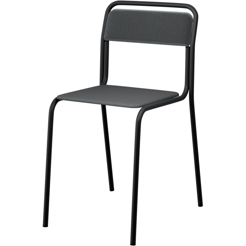 Стул UD_Аскона (СМ 7/7-02) каркас черный, ткань Т-08 серая