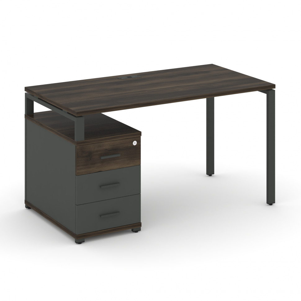 Concept Стол письменный с 1 опорной тумбой CN.SP-301 A Дуб Мали/Антрацит/Металл Антрацит 980/1346*72