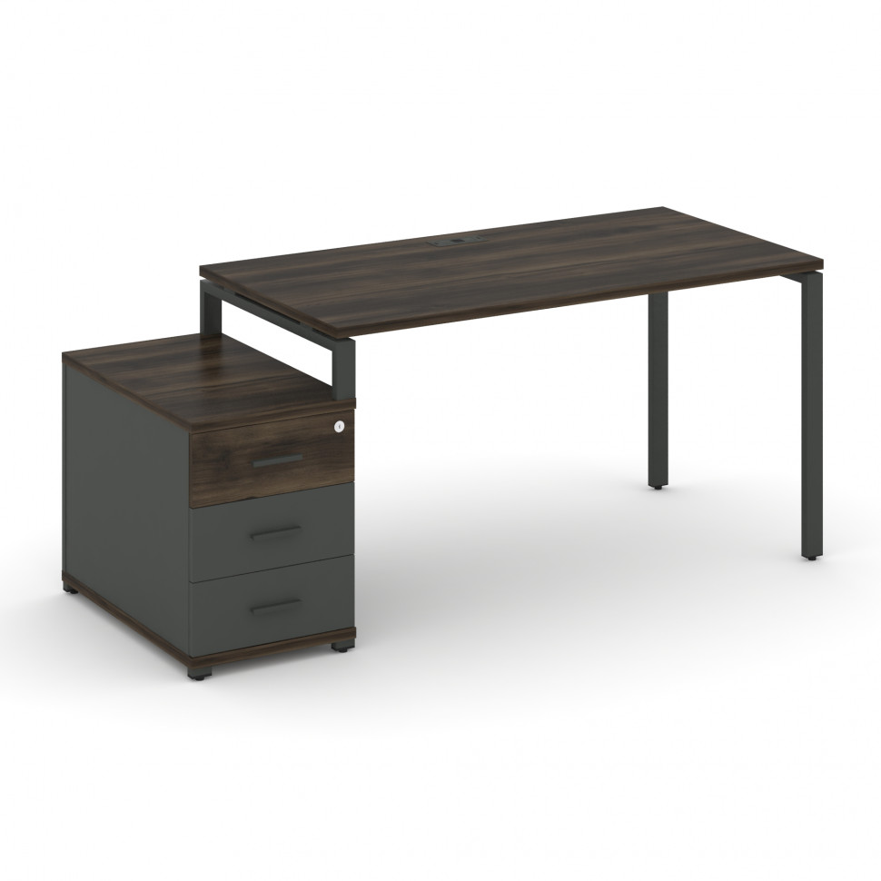 Concept Стол письменный с 1 опорной тумбой CN.SP-301 A Дуб Мали/Антрацит/Металл Антрацит 980/1346*72