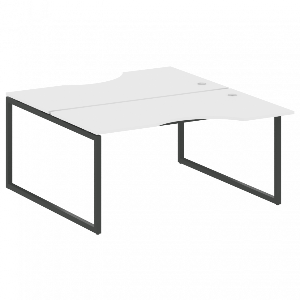 Metal System Quattro Рабочая станция криволинейная на О-образном м/к 40БО.РАС-СА-2.1 Белый/Металл Ан