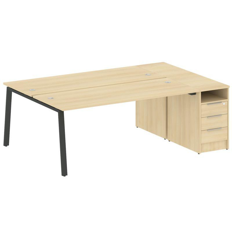 Metal System Рабочая станция с тумбой на А-образном м/к БА.РС-СТП-2.5 Акация Лорка/Металл Антрацит 2 Metal System Рабочая станция с тумбой на А-образном м/к БА.РС-СТП-2.5 Акация Лорка/Металл Антрацит 2