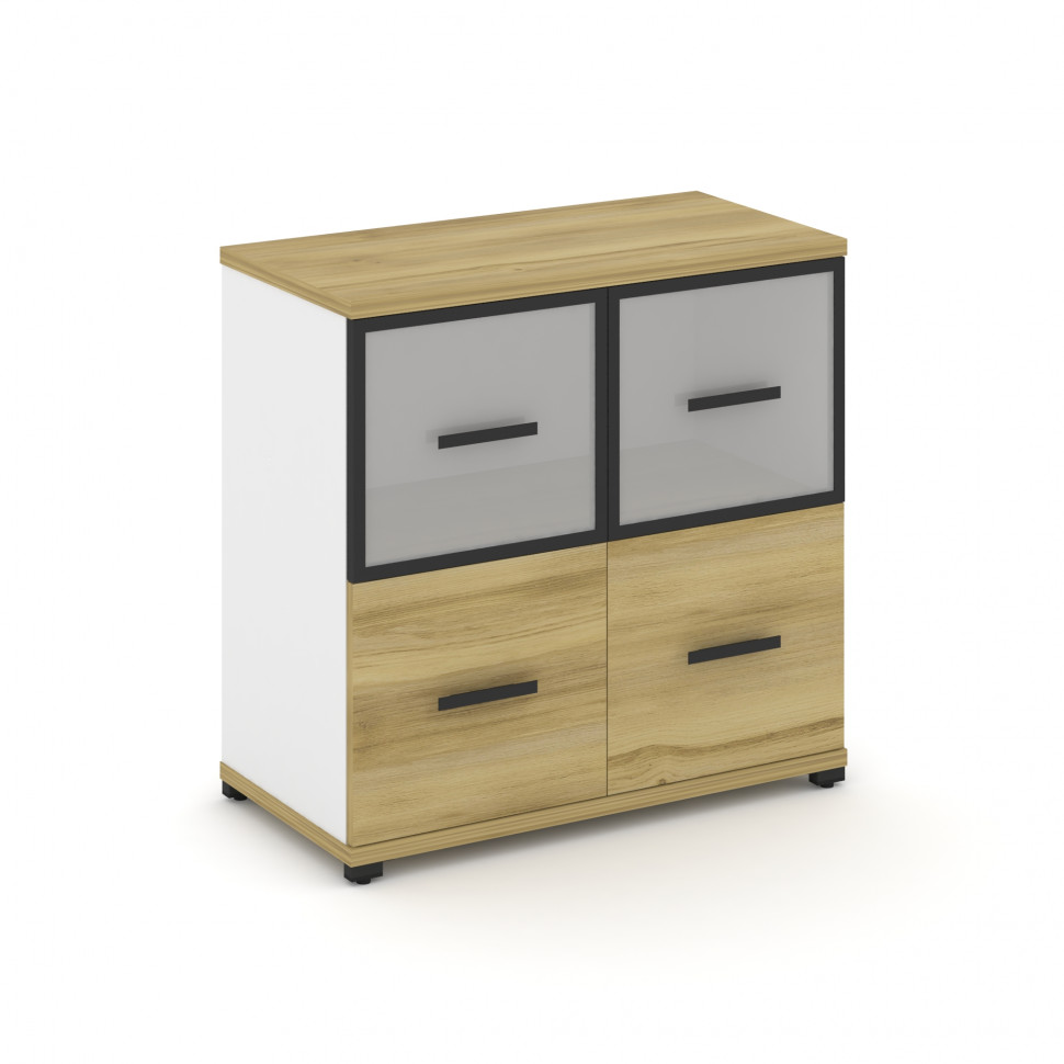 Concept Шкаф 1 широкая секция, 2 ниши CN.STS-212 RMB B Дуб Винченцо/Белый Бриллиант/Металл Черный/Са