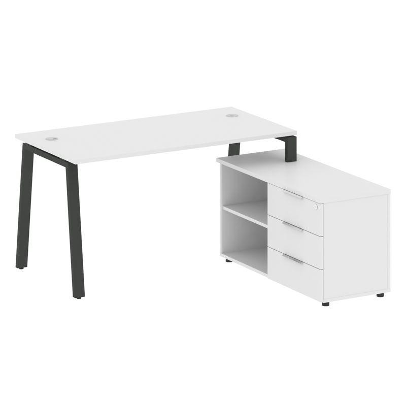 Metal System Рабочая станция с тумбой на А-образном м/к БА.РС-СТС-2.3 (R) Белый/Металл Антрацит 1500 Metal System Рабочая станция с тумбой на А-образном м/к БА.РС-СТС-2.3 (R) Белый/Металл Антрацит 1500