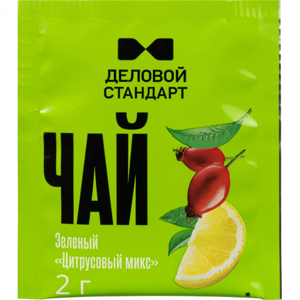 Чай Деловой Стандарт зеленый цитрусовый микс 2гх100пак