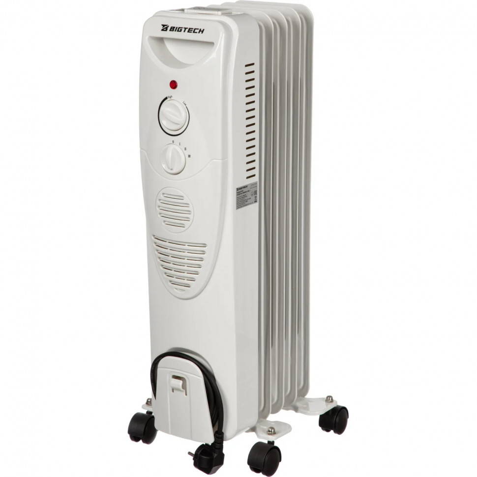 Радиатор BigTech WBH001 10A, масляный (5 секций 1000 Вт)
