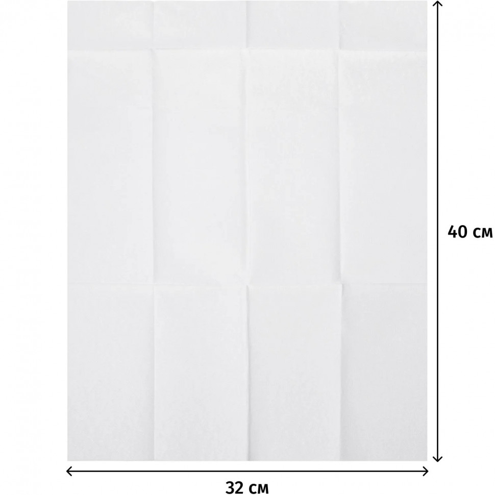 Салфетки бумажные д/столовых прибор.конвертAIRLAID 32x40см бел50шт/уп 58201