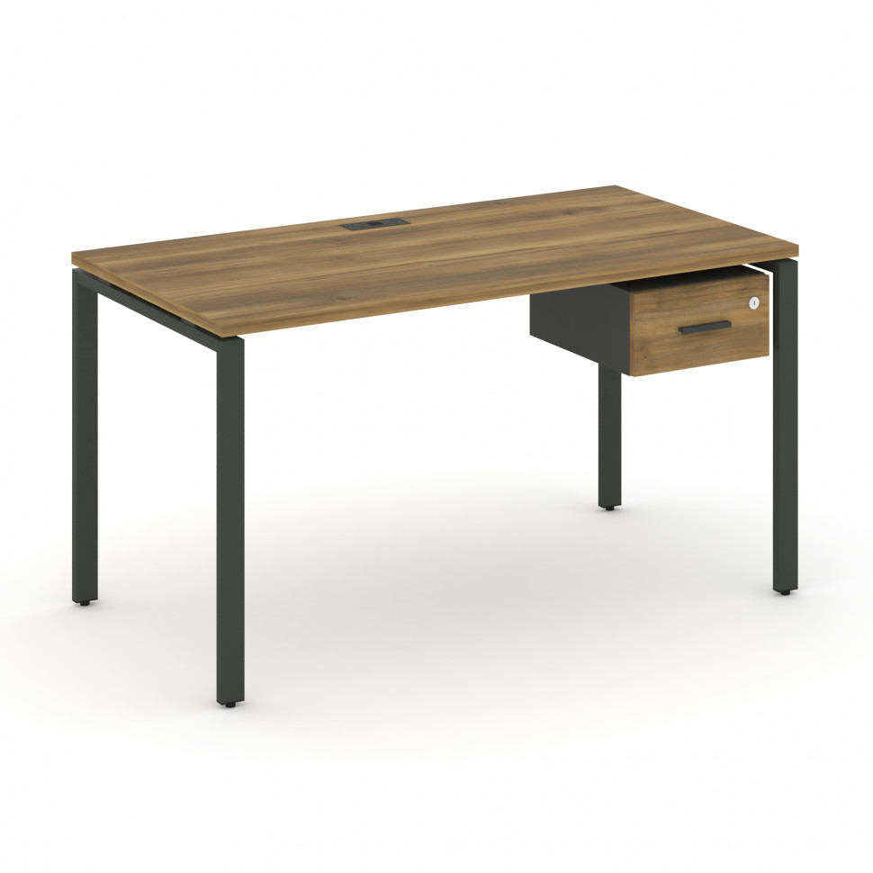 Concept Стол рабочий с подвесной тумбой с одним ящ. CN.SP-110 A Сандал Янтарный/Антрацит/Металл Антр