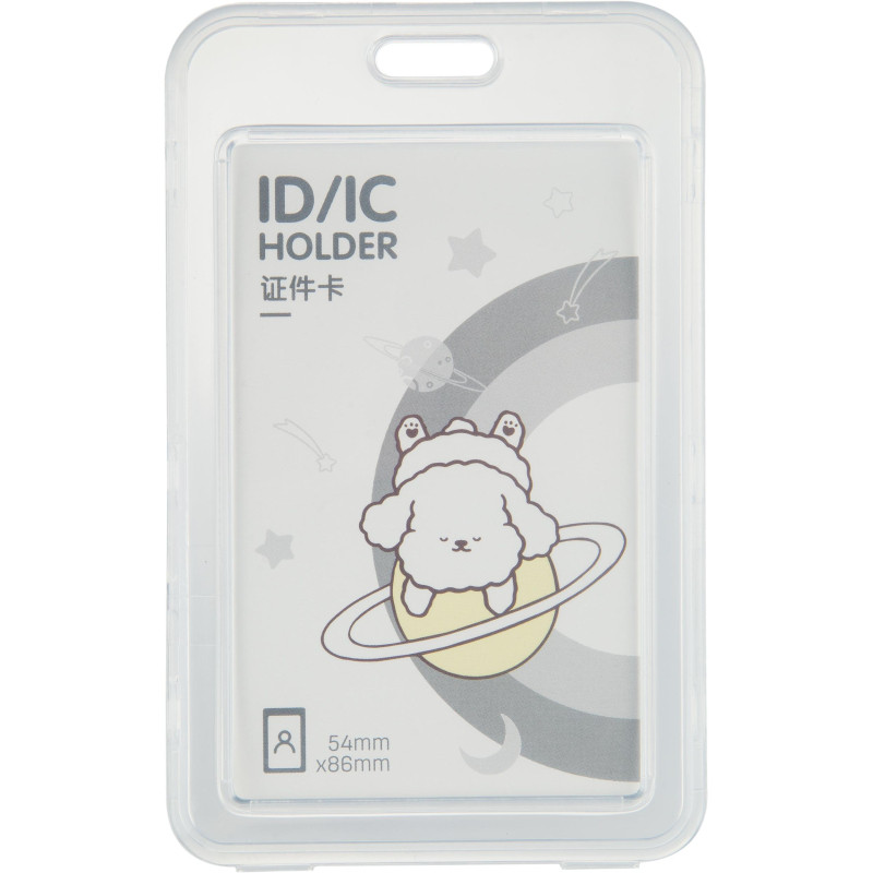 Бейдж Deli 64804 вертик.,на шнурке с клипом., вкладыш: 54x86мм, белый, 1 шт