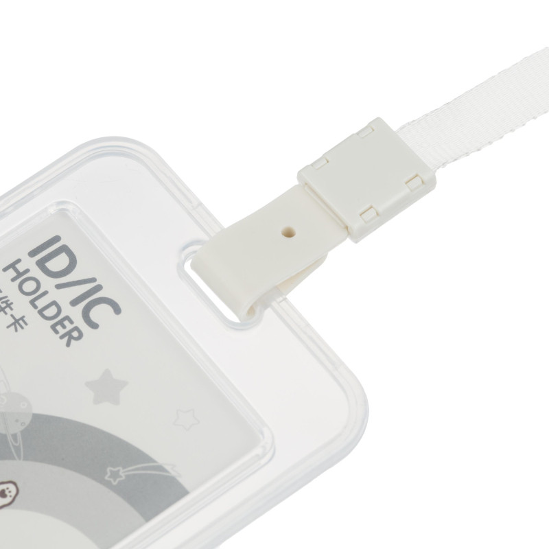 Бейдж Deli 64804 вертик.,на шнурке с клипом., вкладыш: 54x86мм, белый, 1 шт