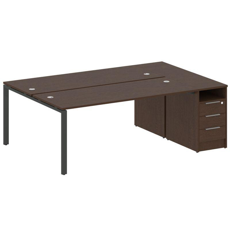 Metal System Рабочая станция с тумбой на П-образном м/к БП.РС-СТП-2.5 Венге Цаво/Металл Антрацит 221 Metal System Рабочая станция с тумбой на П-образном м/к БП.РС-СТП-2.5 Венге Цаво/Металл Антрацит 221